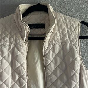 Zara Off-White Quilted Vest